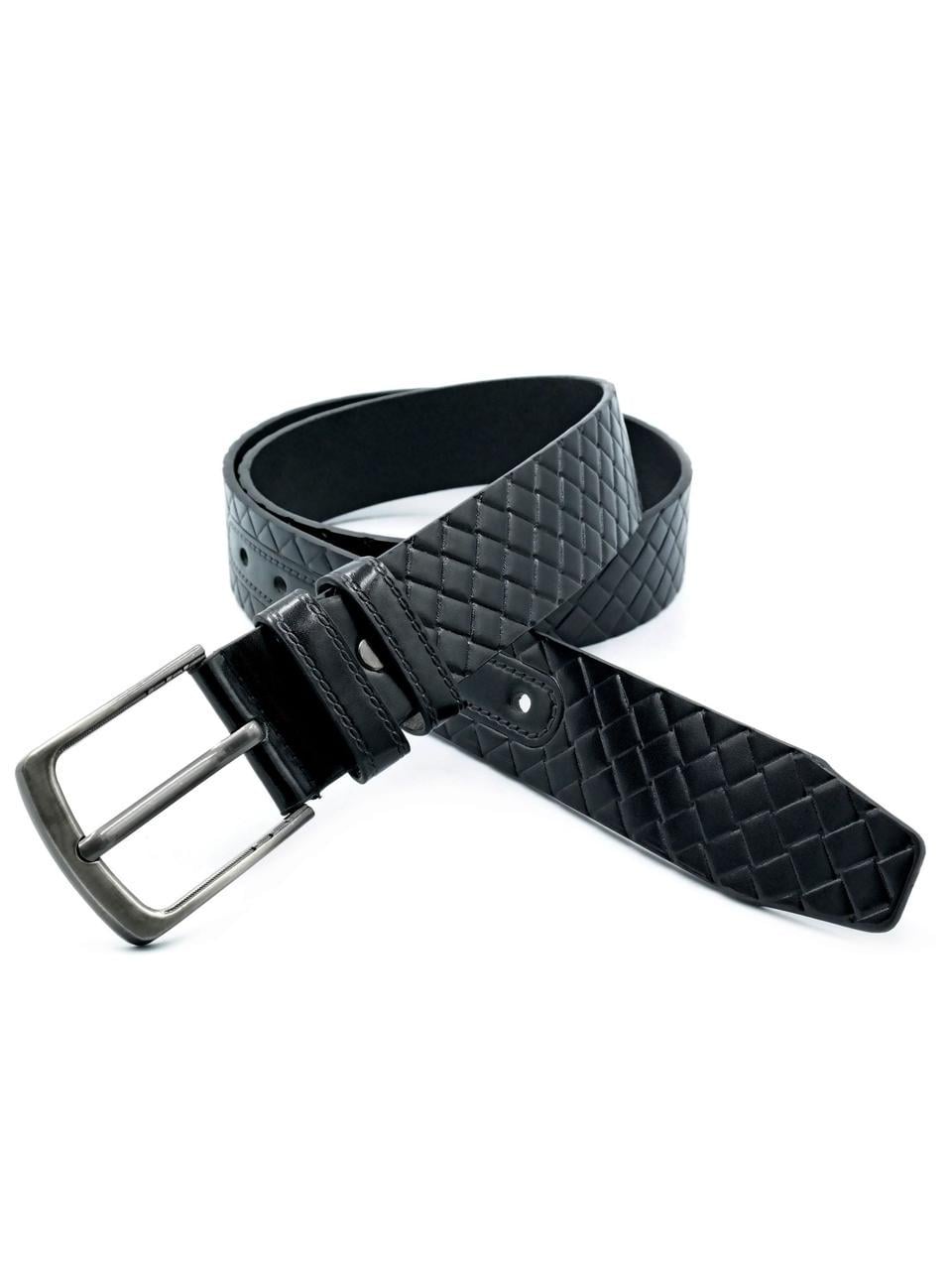 Ремень мужской Weatro из экокожи 3,8х115 см Черный (nwkz-38mm-ua-015)