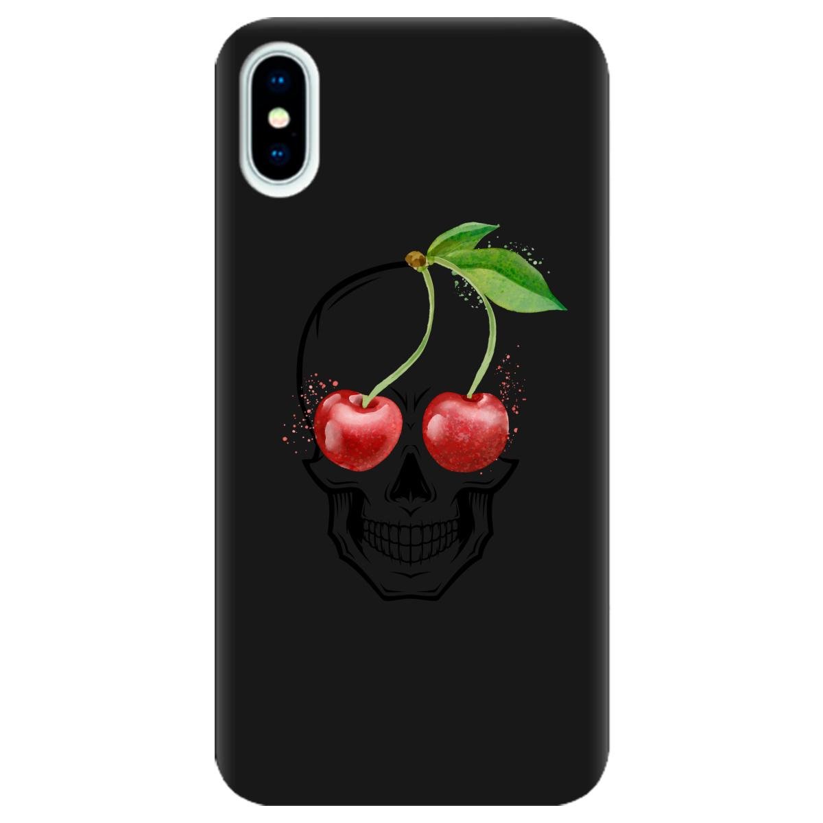 Силиконовый чехол Zorrov для Apple iPhone X - Cherry skull (10290050153033661)