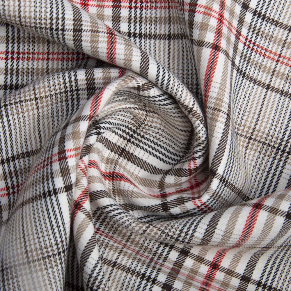 Ткань костюмная Клетка Шоколад/Беж/Красный (19478)