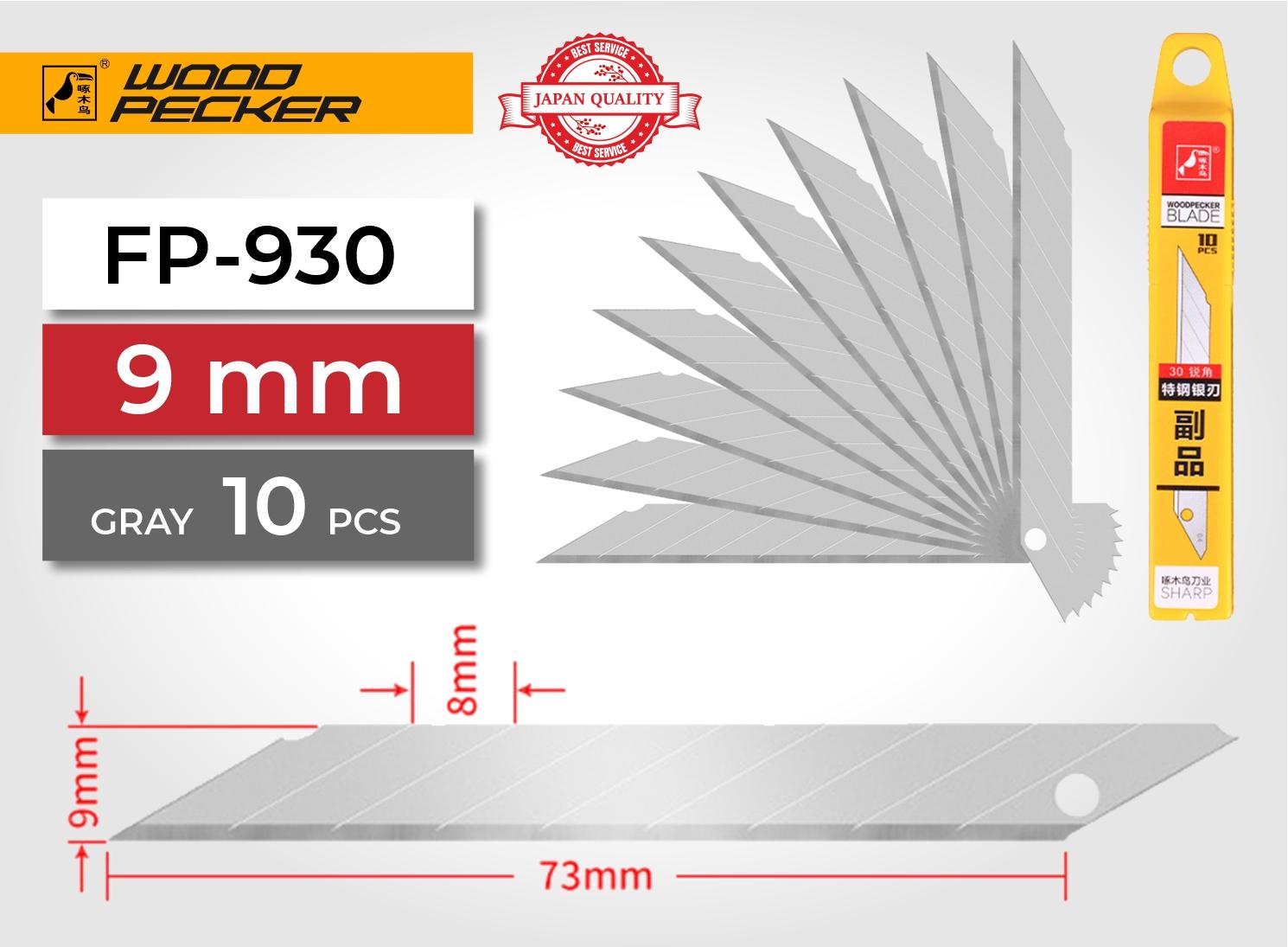 Леза для ножа Woodpecker 9 мм кут 30° 10 шт. Сірий (FP-930) - фото 5