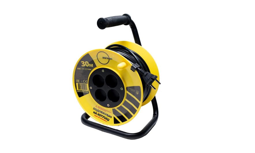 Удлинитель ПВС на катушке МЕГАтек МТП-0108-1010 30 м 2x2,5 мм2 (Х2733)