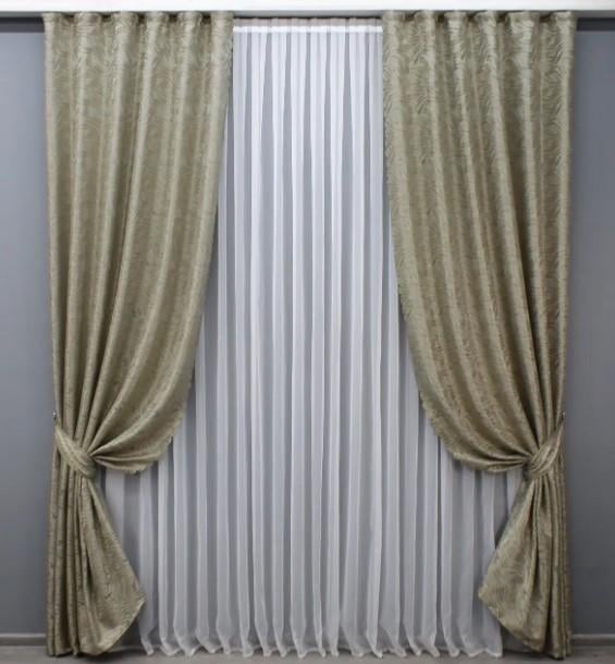 Комплект штор жаккард Magic 1,45х2,7 м 2 шт. Бежевый (1605ш)