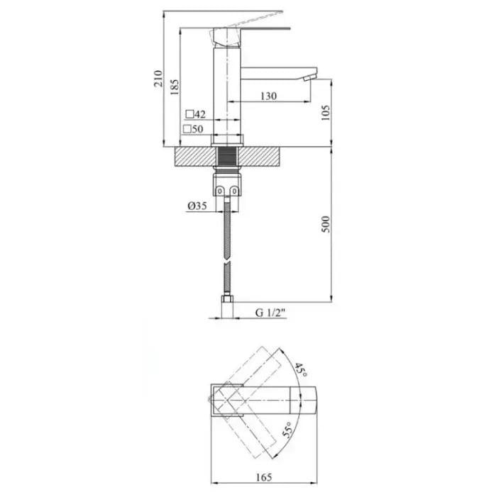 Змішувач для умивальника Perla Oceli Сатин (PSS9103) - фото 2 Змішувач для умивальника Perla Oceli Сатин (PSS9103) - фото 2
