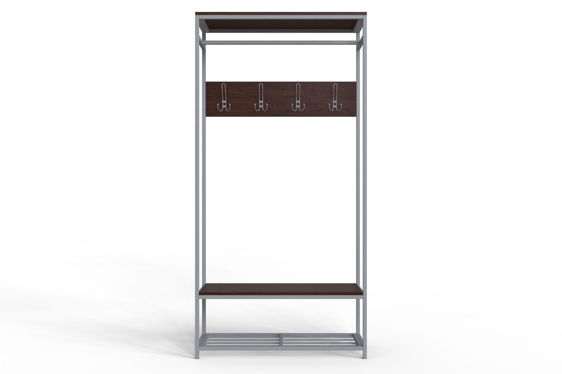 Вішалка модульна підлогова Ferrum-decor Треліс 15 ДСП 16 мм 180x90x38 см Сірий/Венге (FRD-105518) - фото 4