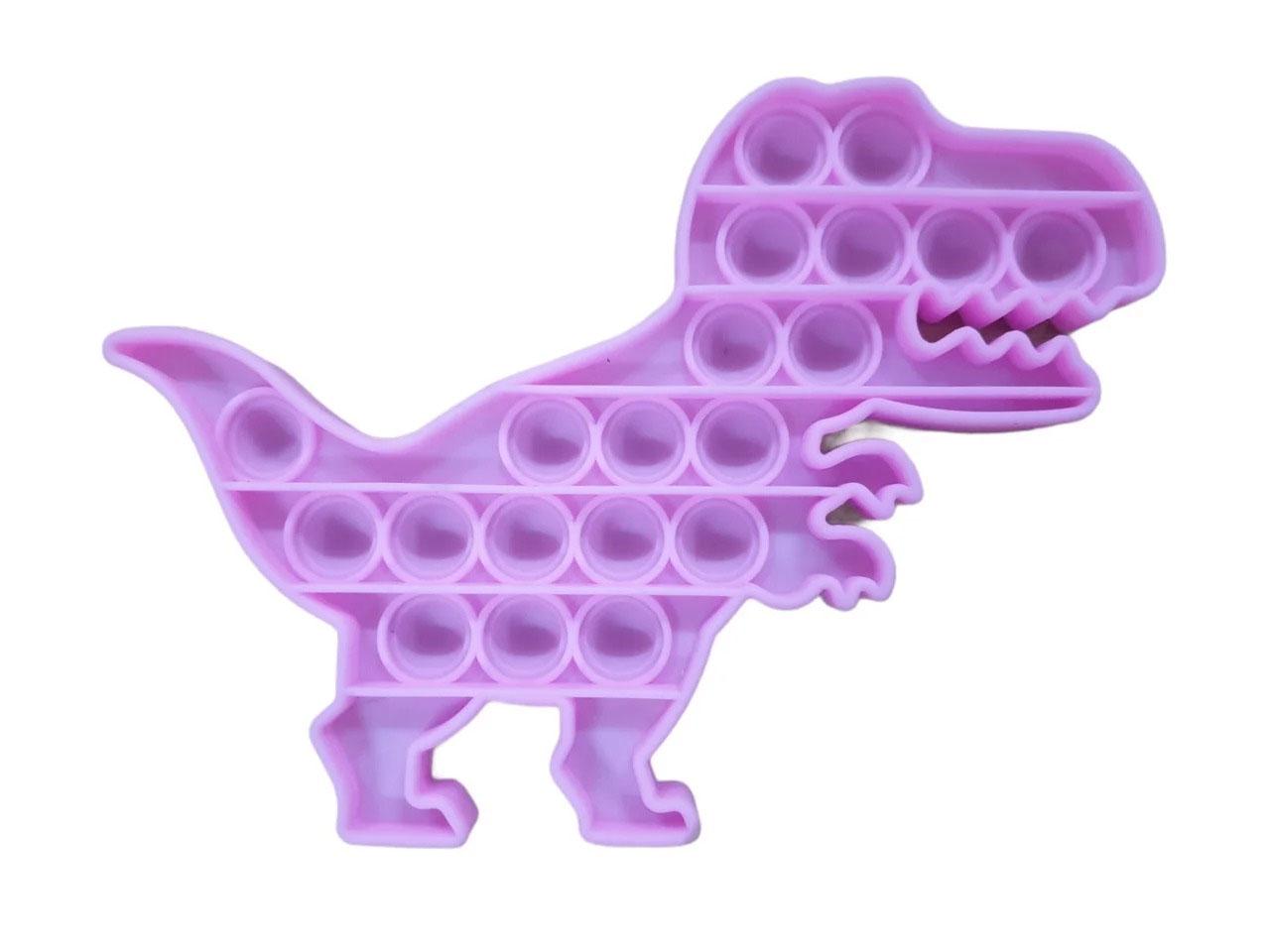 Мягкая игрушка Pop It fidget Бесконечная пупырка антистресс Сиреневый динозавр