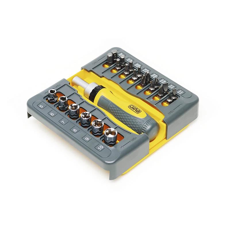 Отвертка Сила реверсивная с битами и насадками CrV трансформер 22 шт. (302016)