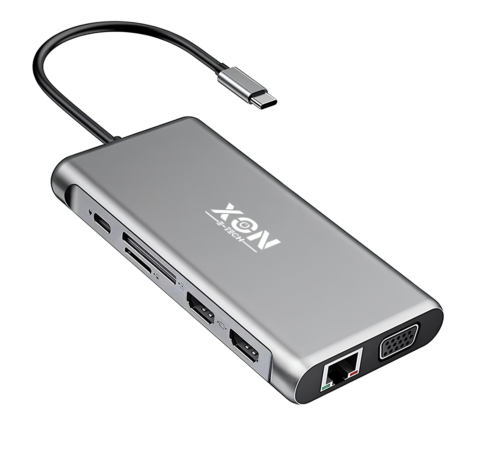 USB-хаб XON SmartHub 12в1 Сірий (UHCHP125300G 5283)