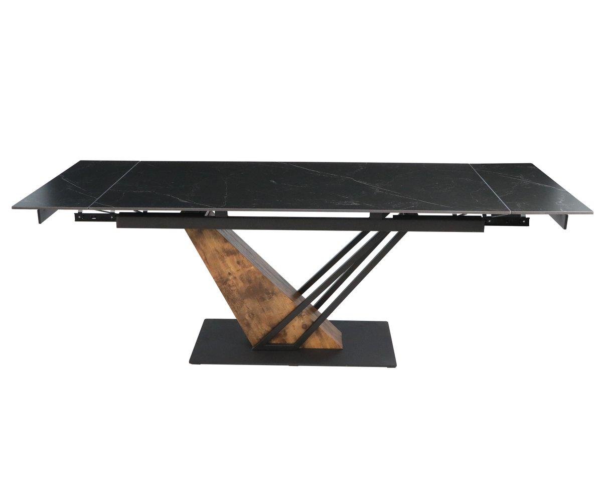 Стол Intarsio Fernando Ceramic 160/220x90 см Черный матовій/Старый дуб (28710939) - фото 2 Стол Intarsio Fernando Ceramic 160/220x90 см Черный матовій/Старый дуб (28710939) - фото 2