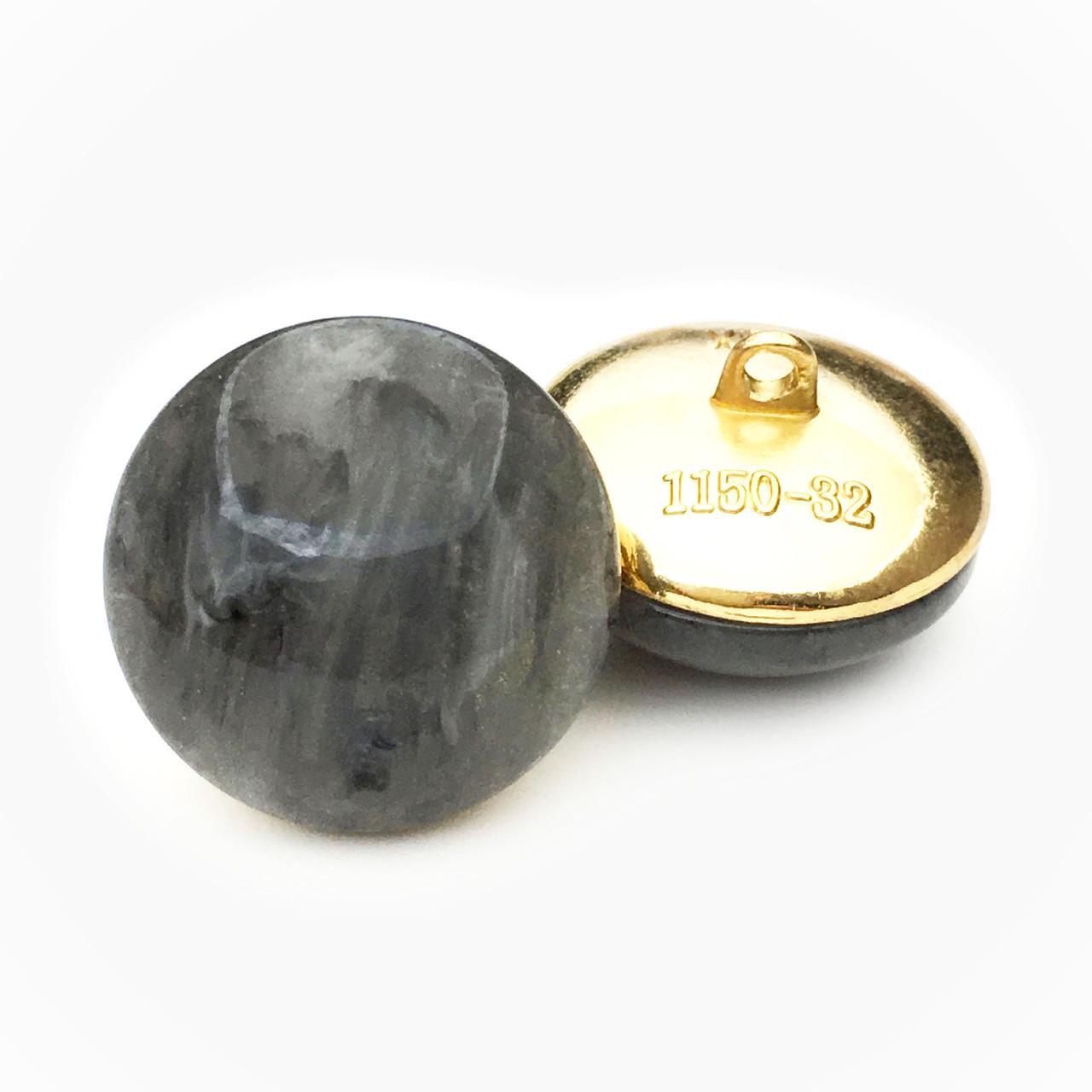 Пуговица Marble LuxFabric на ножке металл 15 мм 1 шт. Серо-черный (ПВ0015м62)