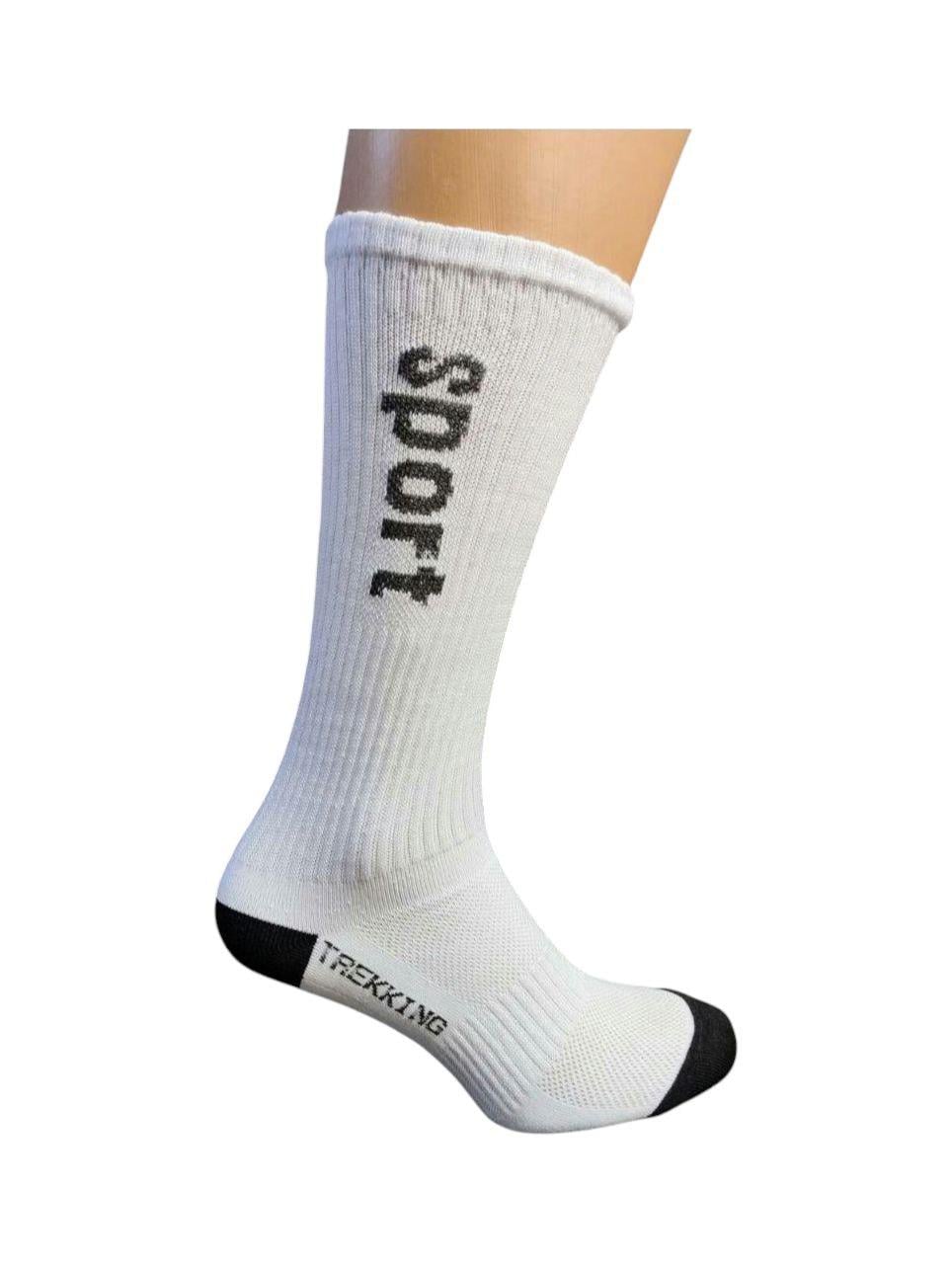 Носки для спорта SS SPORT Trekking р. 35-38 6 пар Белый с черной пяткой (арт. 60284)