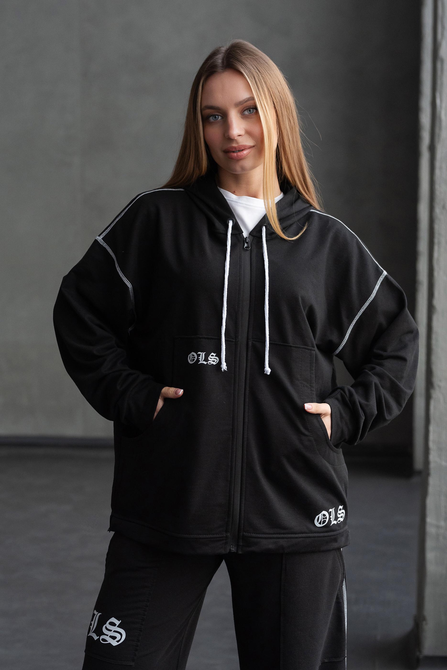 Спортивный костюм женский Милена р. 58 Черный (2288072882) - фото 3 Спортивный костюм женский Милена р. 58 Черный (2288072882) - фото 3