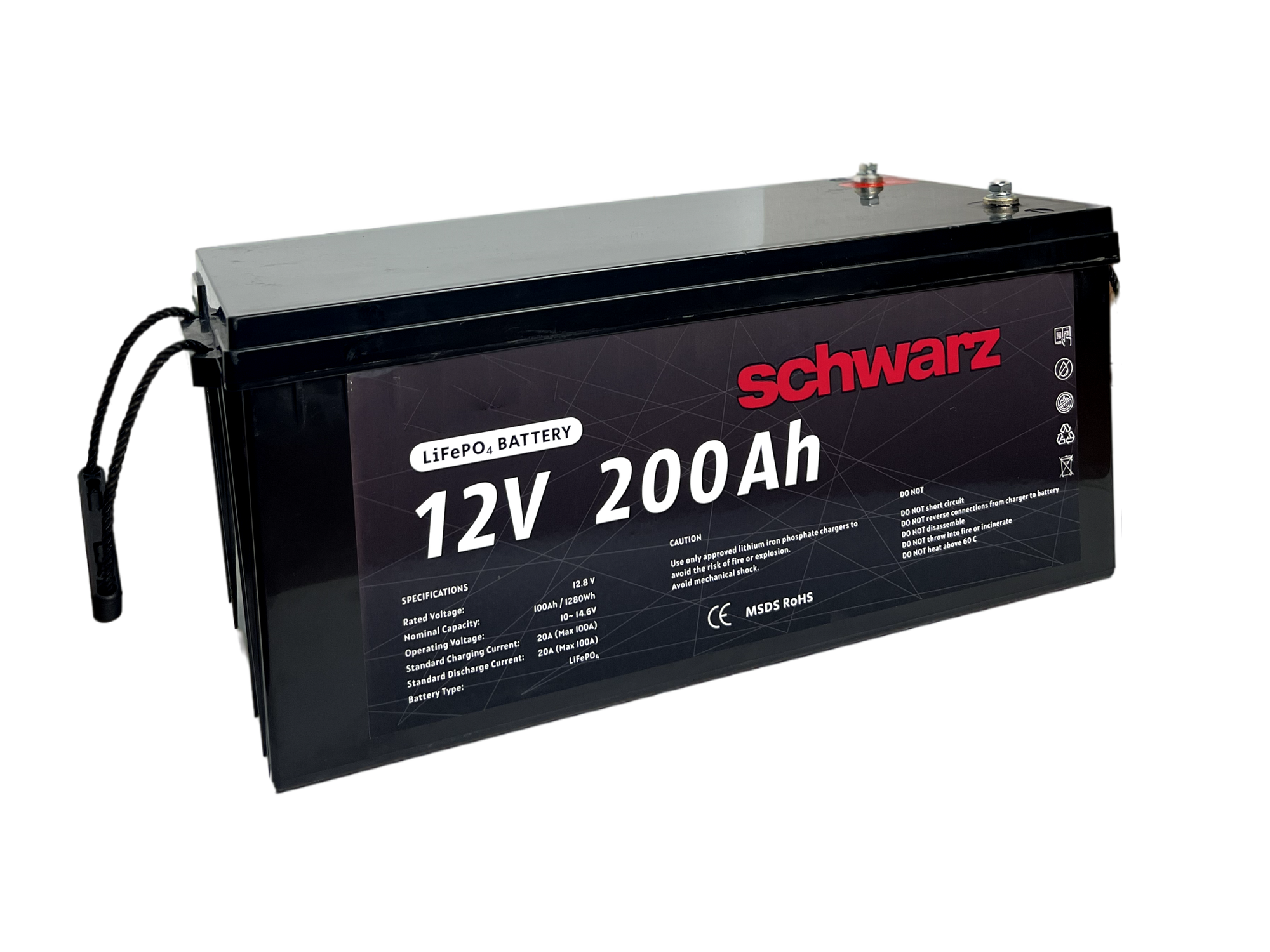 Аккумулятор литий-железо-фосфатный LiFePo4 Schwarz 12V 200 Ah BMS (d02ca6c4) - фото 2 Аккумулятор литий-железо-фосфатный LiFePo4 Schwarz 12V 200 Ah BMS (d02ca6c4) - фото 2