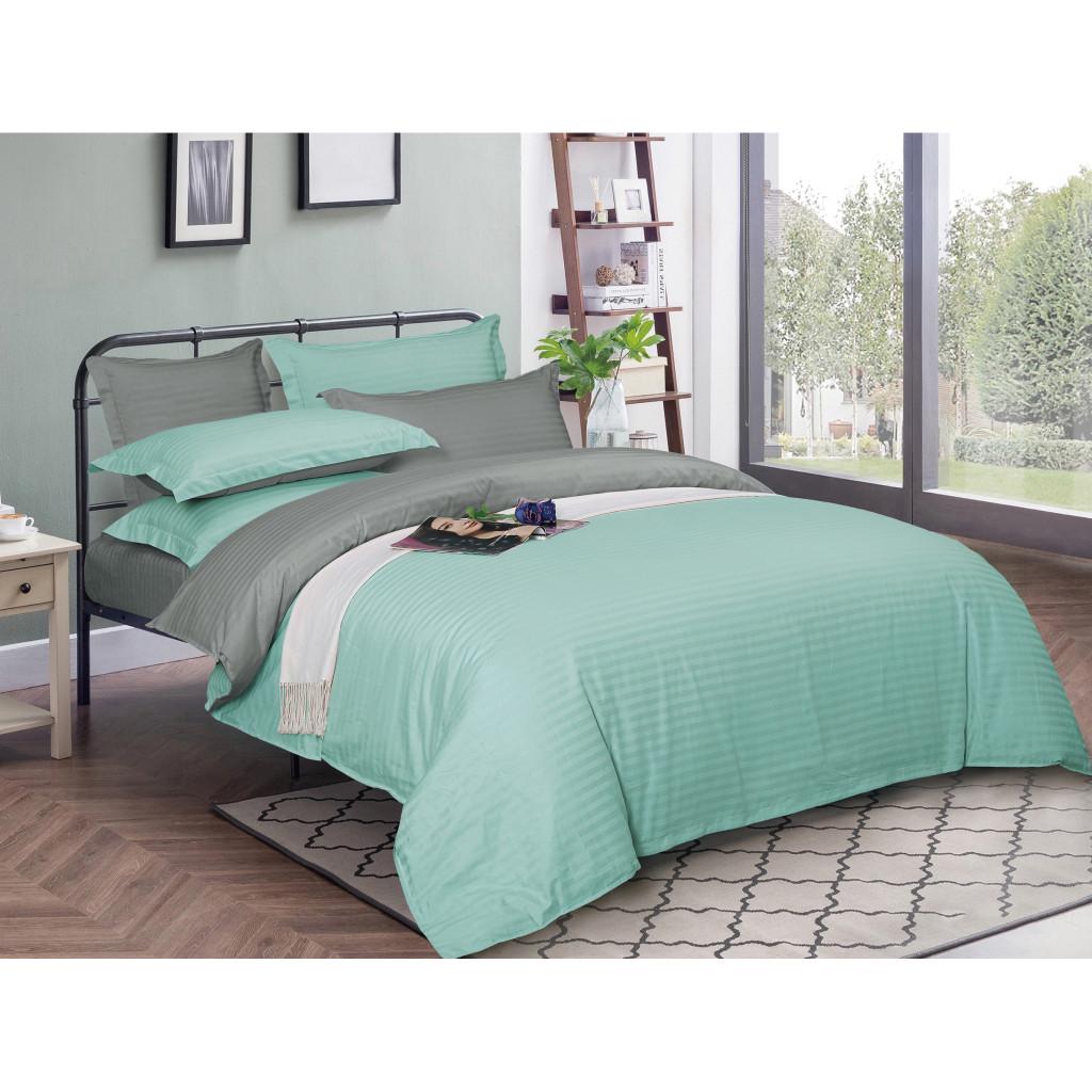 Комплект постельного белья MirSon 30-0014+30-0010 Airy satin-stripe семейный 160х220 см (291673)