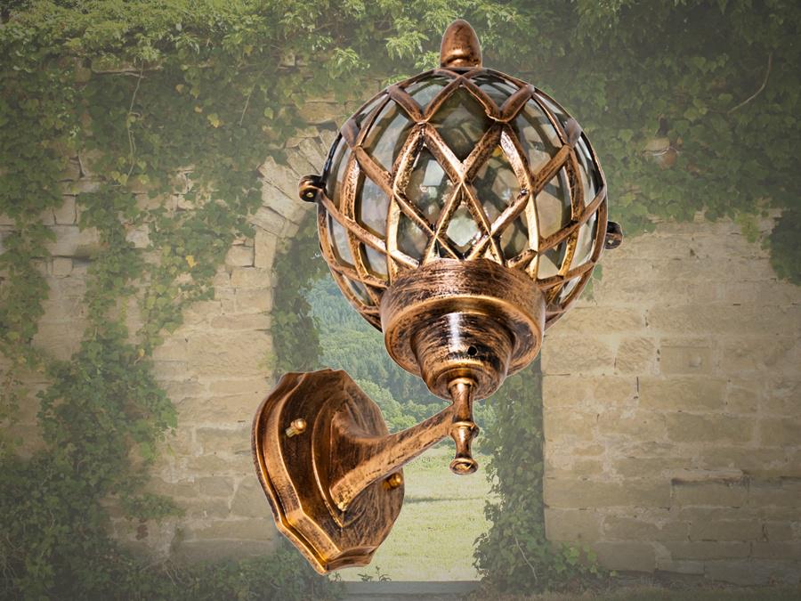 Садовый светильник плафон в форме шара Бронзовый (DJ070-M-W1 GB)