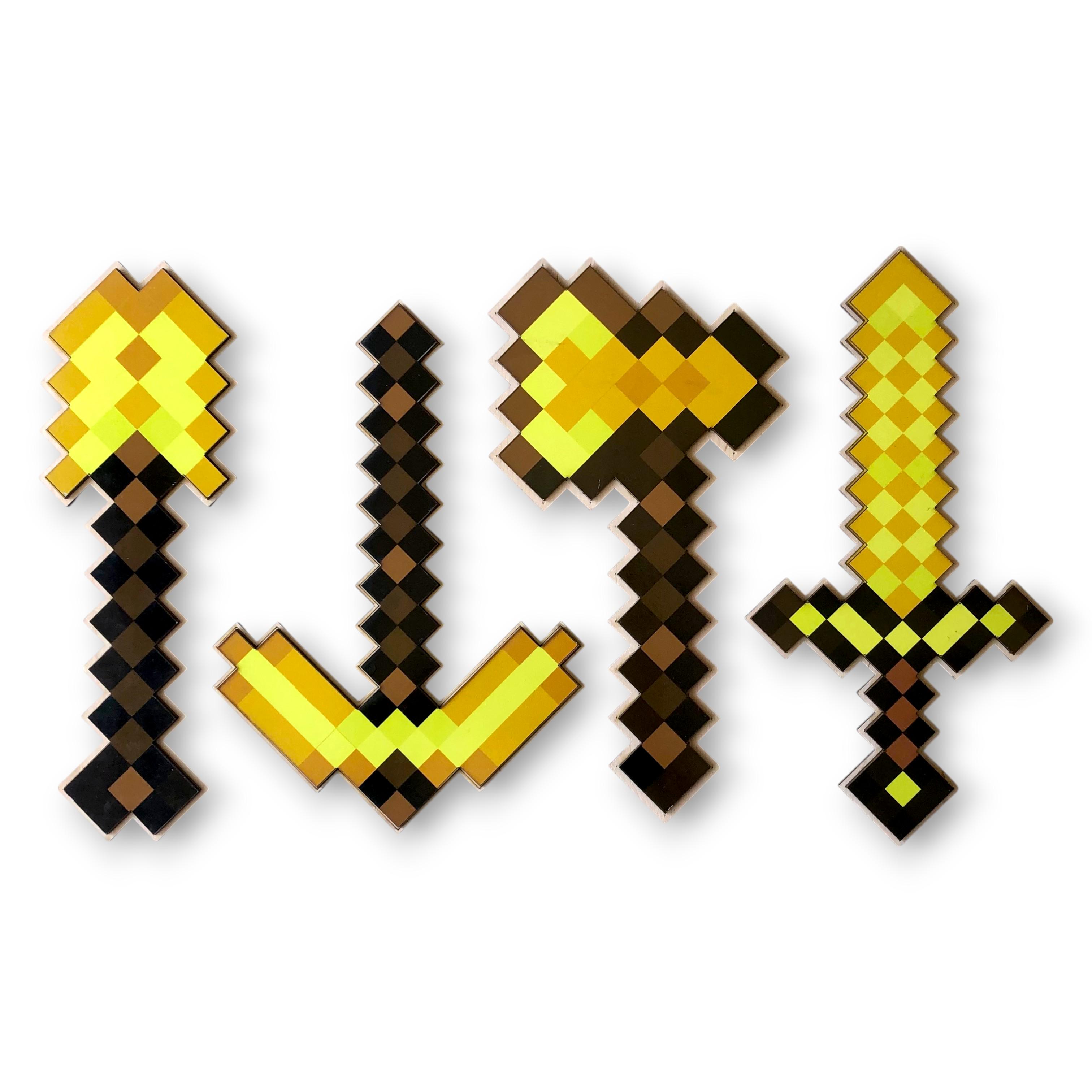 Набор игрушек Minecraft меч 26 см/кирка 23,5 см/топор 25 см/лопата 25,5 см 4 шт. Золотой (28957375) Набор игрушек Minecraft меч 26 см/кирка 23,5 см/топор 25 см/лопата 25,5 см 4 шт. Золотой (28957375)