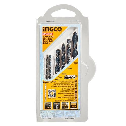Набір свердел по металу INGCO 2-8 мм 8 шт. блістер (000184343)