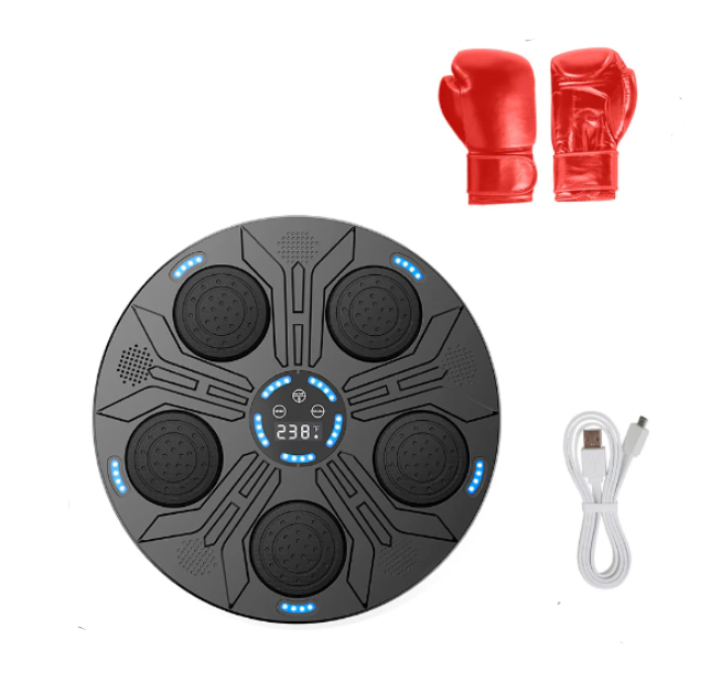 Тренажер для бокса настенный INTELLIGENT BOXING MACHINE 2в1 с перчатками музыкальный (VP-675)