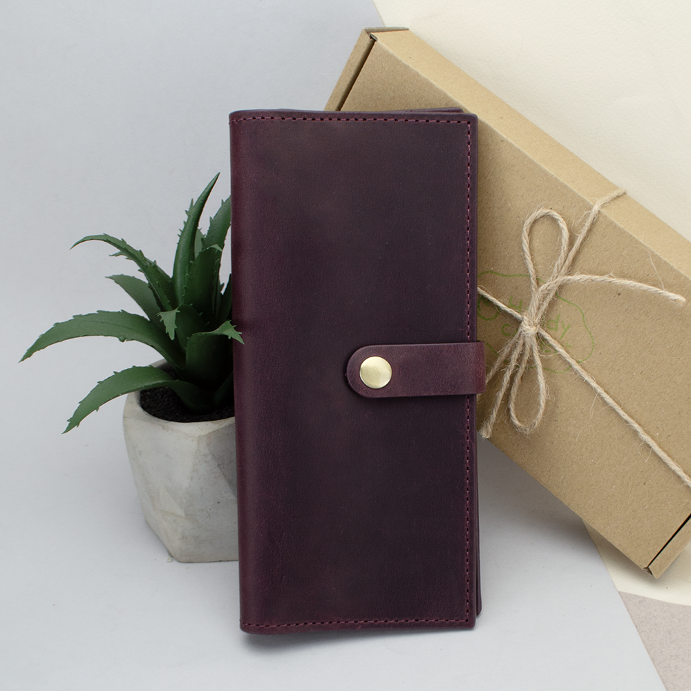 Кошелек женский кожаный Handycover HC0046 Бордовый (1240304358)