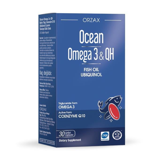 Комплекс Омега-3+QH рыбье масло с коэнзимом Q10 Orzax Ocean Omega-3&QH 30 капс. (2776895041)