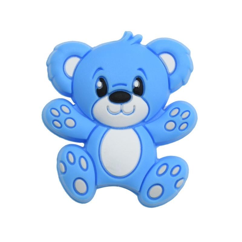 Бусина Мишка силиконовая для грызунков 28х25х9 мм 1 шт. Голубой (ГЗ2825ф21)