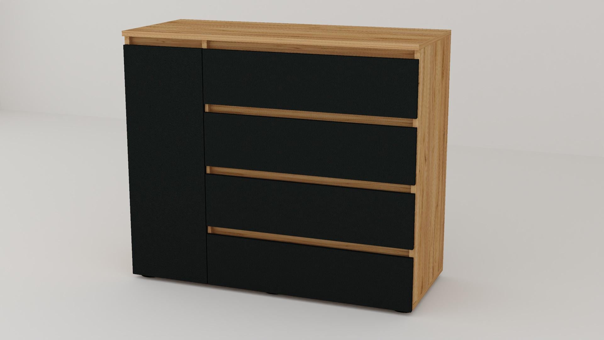 Комод Алекса СН-14/50 105х50х90 см Антрацитовый/Дуб крафт золотой