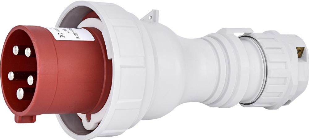 Силовая вилка ETI EVH-6353 3P+N+PE 63А 400 В переносная IP67 Красный (4482031)