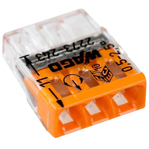 Клемма WAGO COMPACT 2273-243 3 провода 0,5-2,5 мм² 24А 450V (29425069)