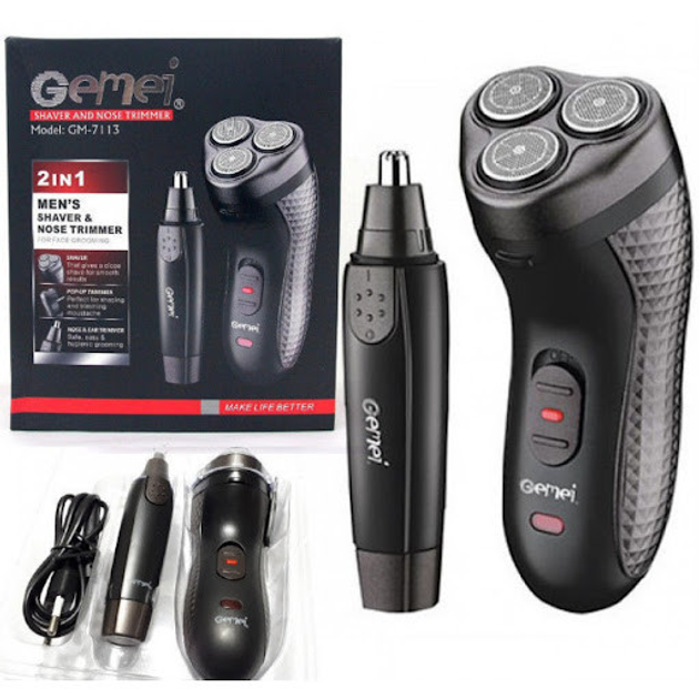 Електробритва акумуляторна з триммером Gemei GM-7113 (27386841) - фото 5 Електробритва акумуляторна з триммером Gemei GM-7113 (27386841) - фото 5