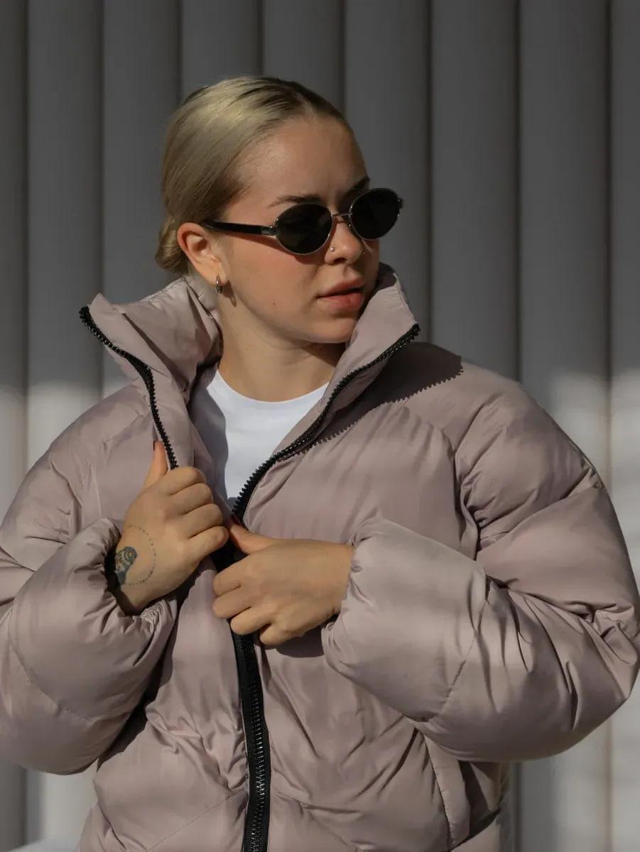 Пуховик жіночий Quadro зимовий до -15°С з капюшоном оверсайз L/XL Світло-сірий (26531/4/2) - фото 8