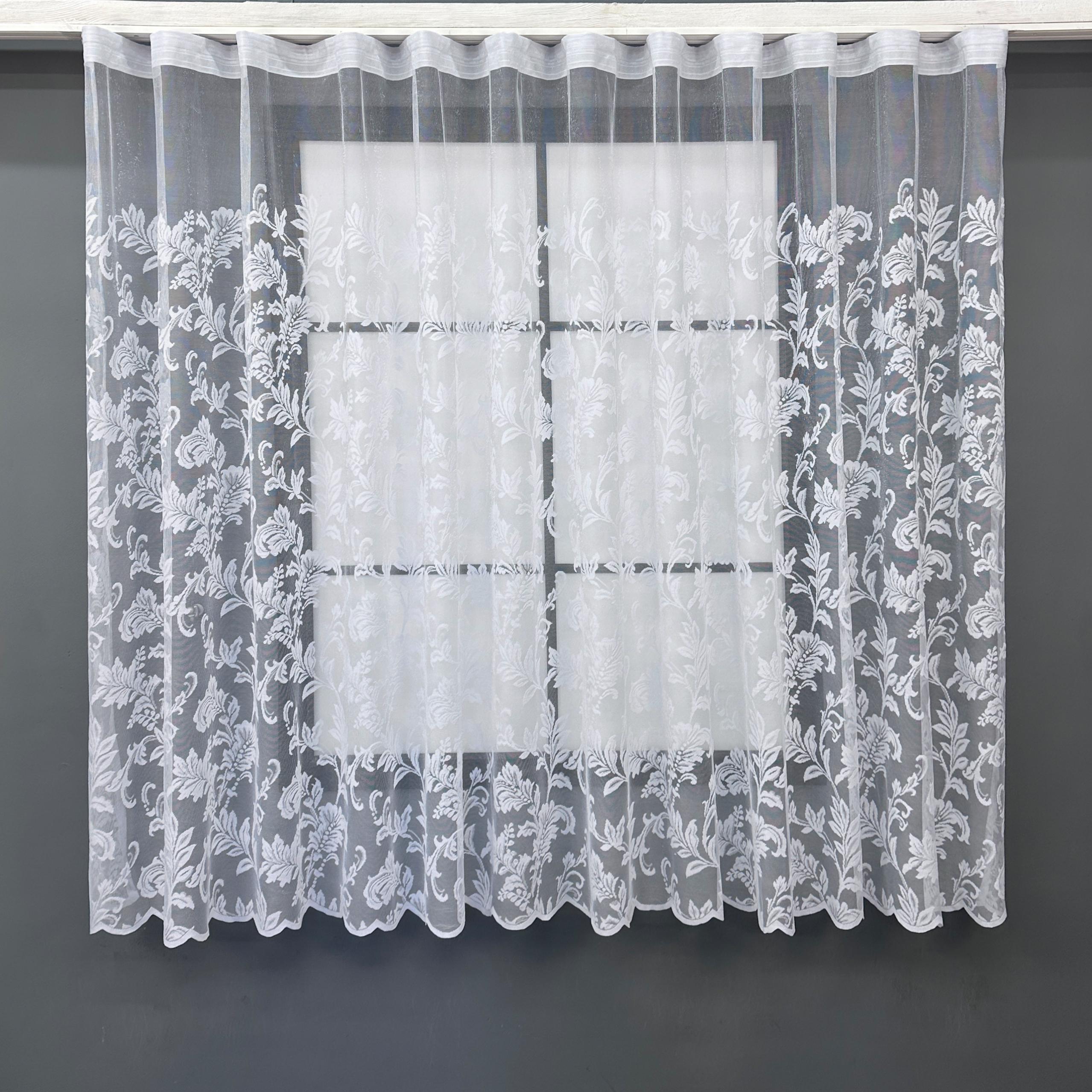 Тюль короткая VR-Textil 1525т Жаккард 300х130 см Белый (42-0607)