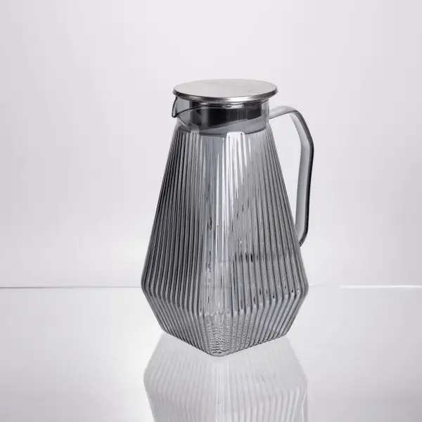 Набор кувшин со стаканами рифленые 1,8/0,2 л Серый - фото 2 Набор кувшин со стаканами рифленые 1,8/0,2 л Серый - фото 2