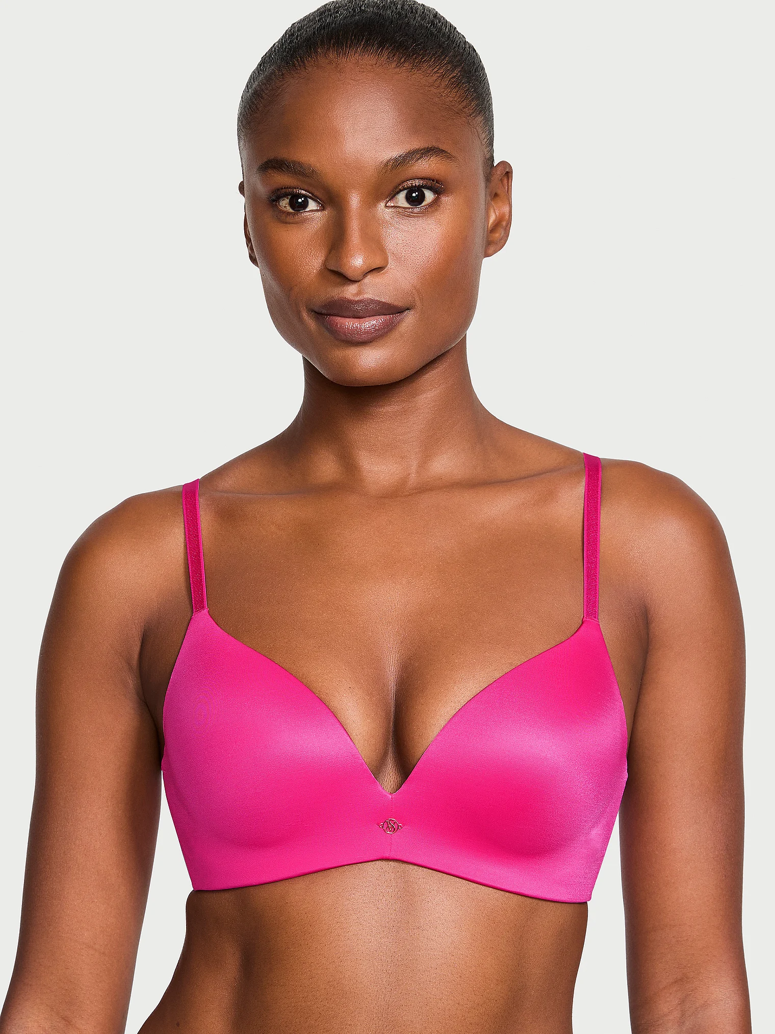Бюстгальтер безкаркасний з пуш ап Victoria's Secret So Obsessed Smooth Wireless Push-Up Bra 75C Рожевий (18566380)