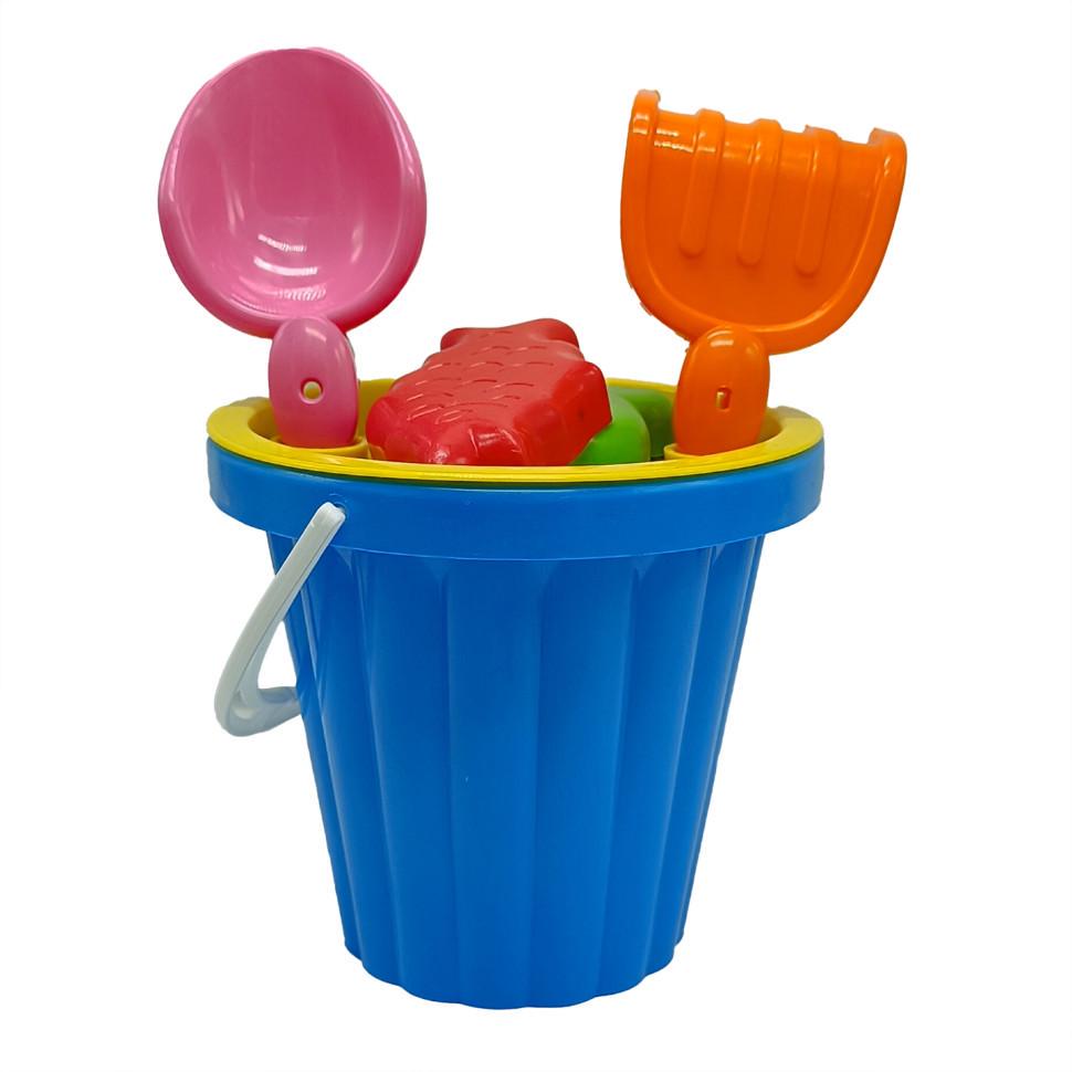 Набір для гри в пісочниці великий відерце/лопатка/формочки 2 шт. Blue (S0004)