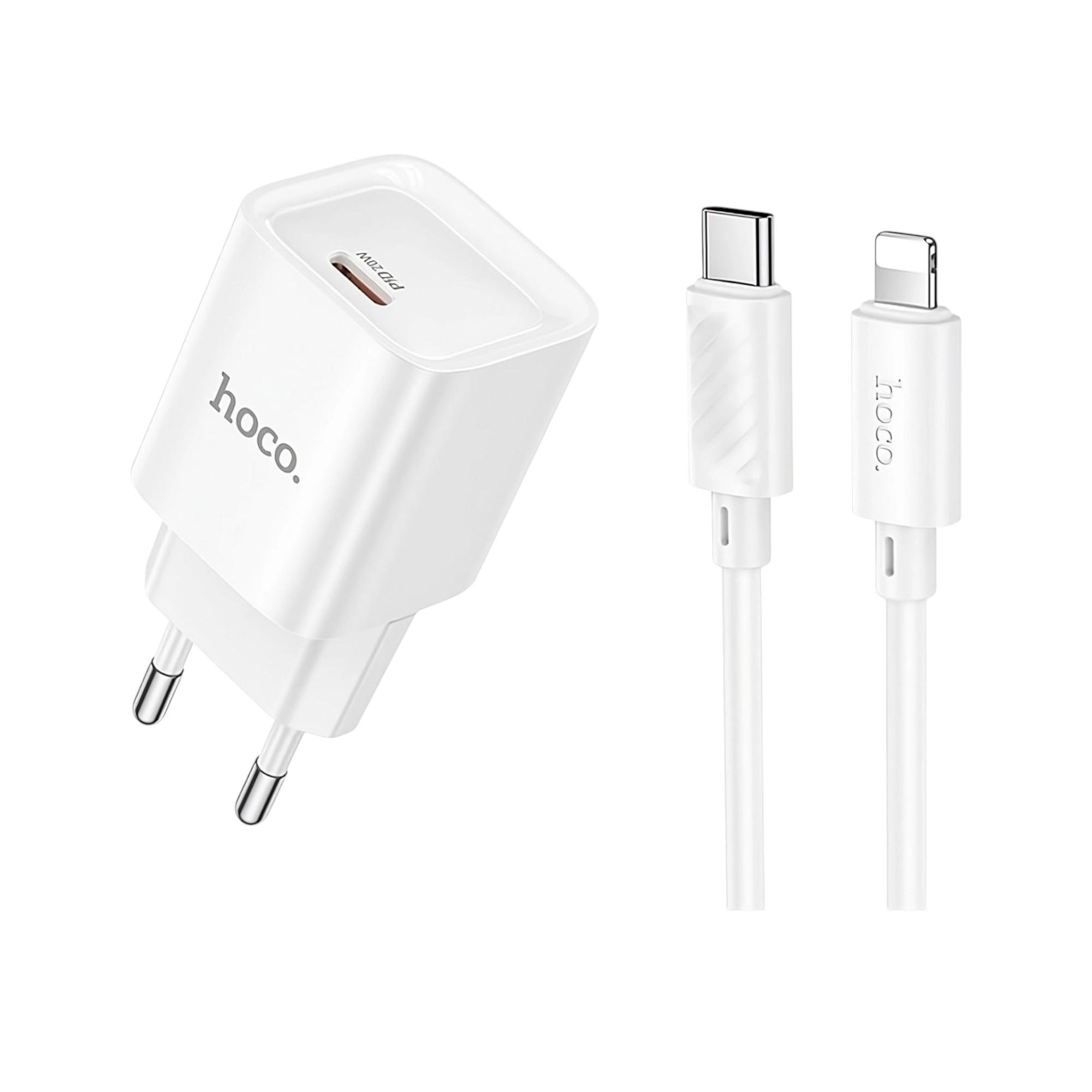 Зарядное устройство Hoco C146A-1 PD 20W USB Type-C с кабелем Lightning 1 м