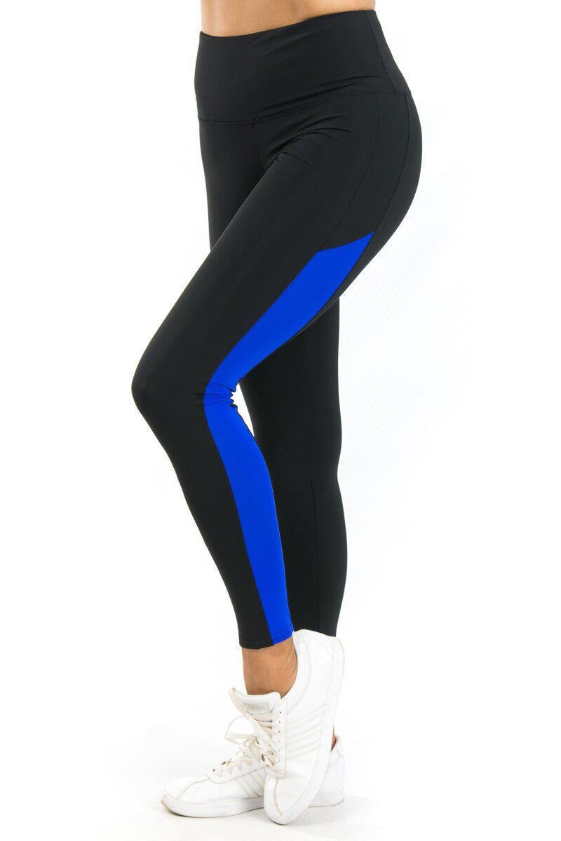 Лосины для занятий спортом Opt-kolo XL со вставкой Черный/Электрик (KL-0716)