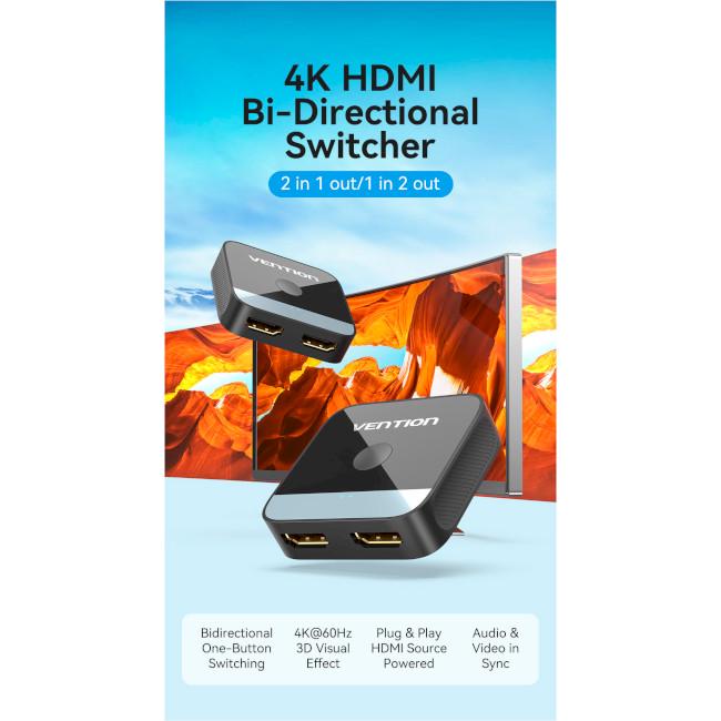 Свитч Vention AKOB0 2-Port HDMI Bi-Direction 4K Switcher - фото 6