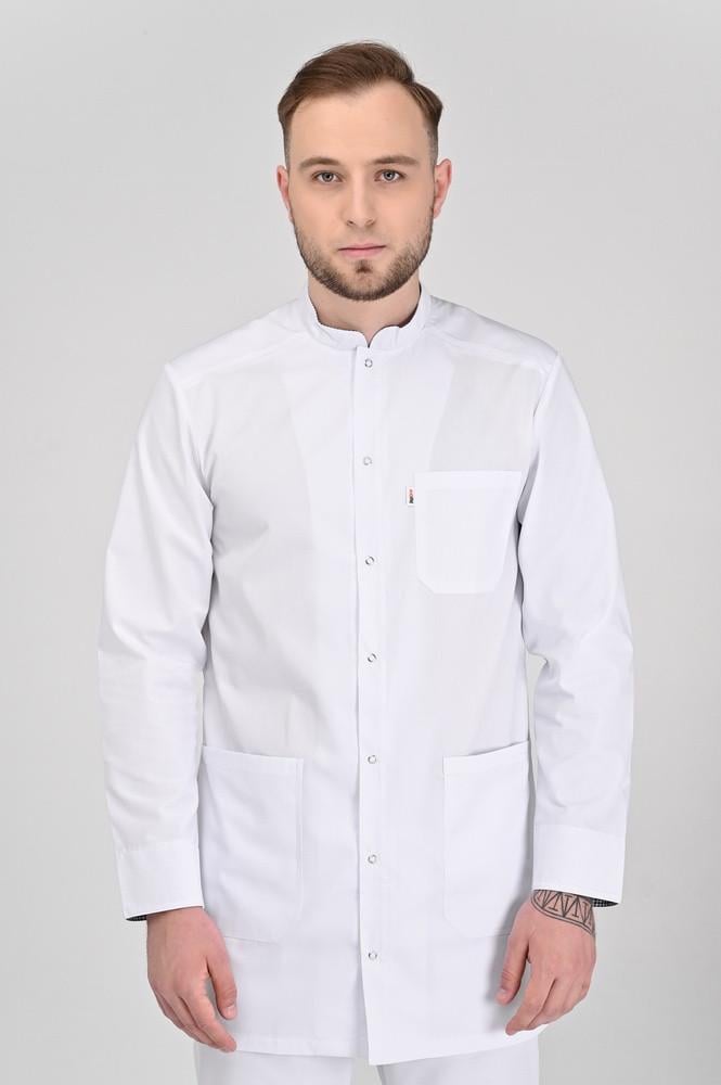 Халат чоловічий котоновий TopLine Бонн довгий рукав р. 44 Білий (11810-(44)біл.)