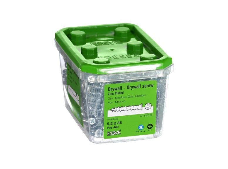 Гвинт для зшивання для гіпсокартону 5,2х38 оцинк PH2 400 гіпс/гіпс (21553540) - фото 2 Гвинт для зшивання для гіпсокартону 5,2х38 оцинк PH2 400 гіпс/гіпс (21553540) - фото 2