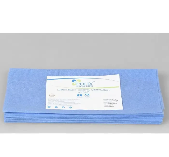 Защитная маска-салфетка POLIX PRO&MED AIR Flow из ламинированного спанбонда 30х40 см 25 шт./пач Голубой (2538726173)