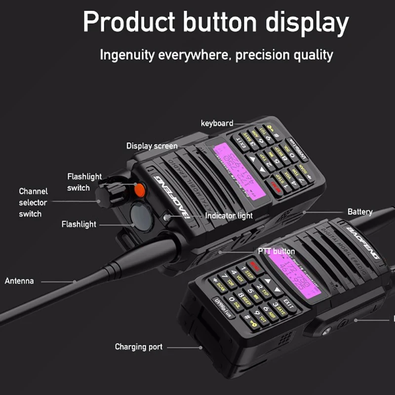 Радіостанція водонепронекна Baofeng UV-9R PLUS 10W/20 км - фото 7