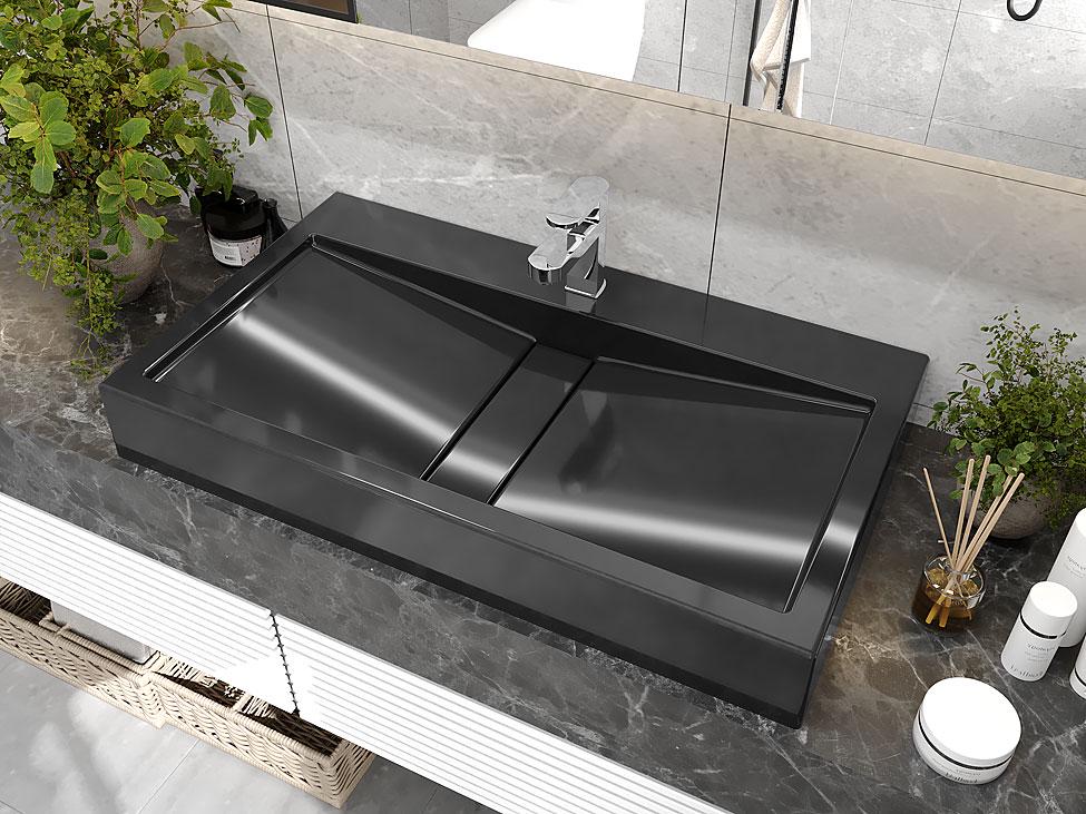 Умивальник накладний Status Mirage 80 Black (680) - фото 2 Умивальник накладний Status Mirage 80 Black (680) - фото 2