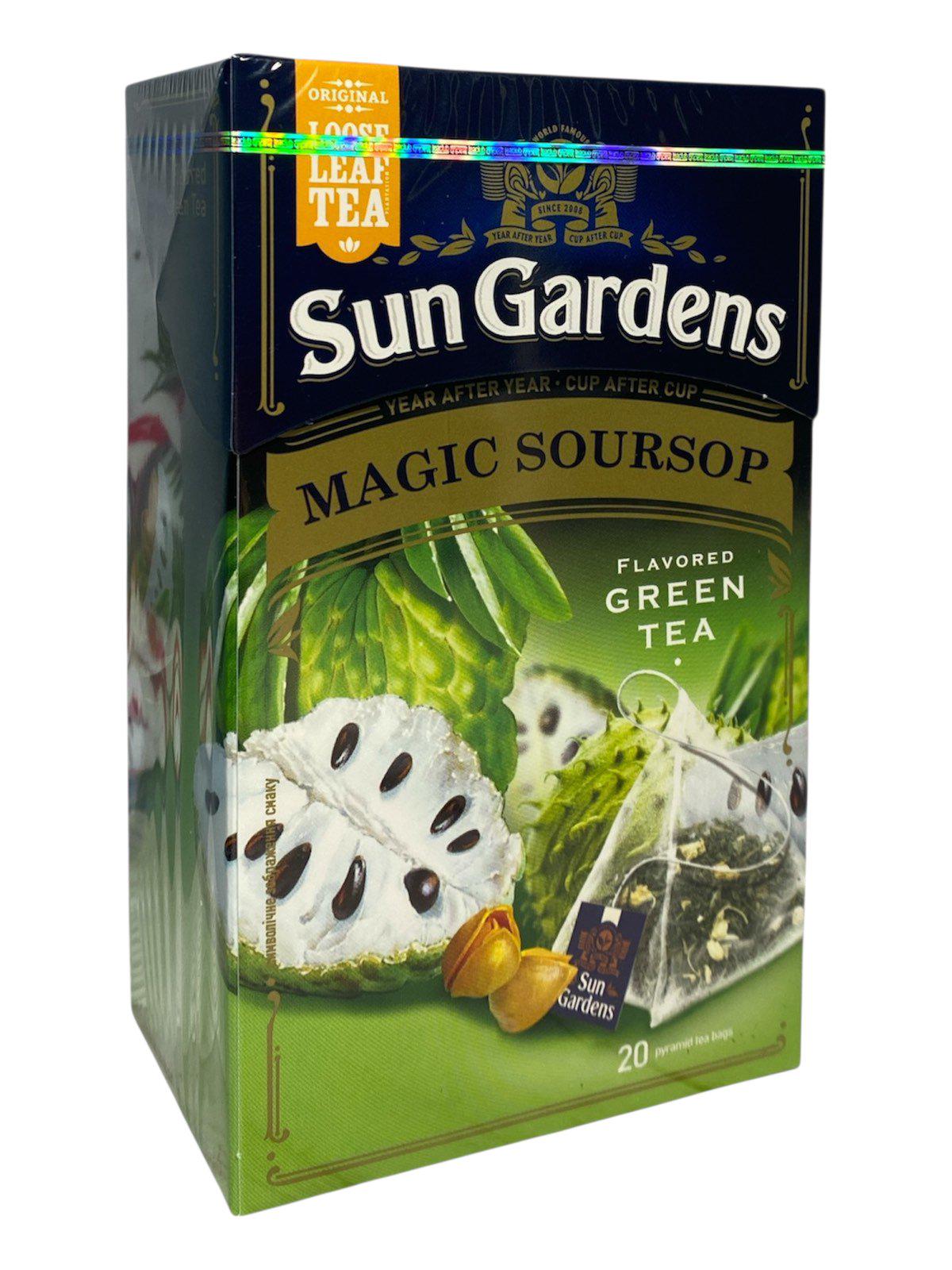 Чай зеленый Sun Gardens Magic Soursop байховый со вкусом саусепа в пакетах-пирамидках 20 шт. (60849)