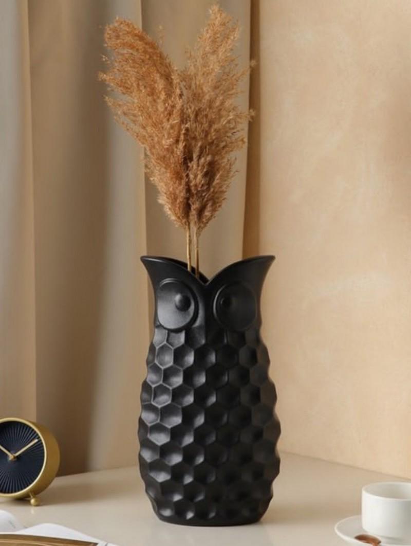 Ваза керамическая BonaDi Сова глянец 38 см Black Ваза керамическая BonaDi Сова глянец 38 см Black