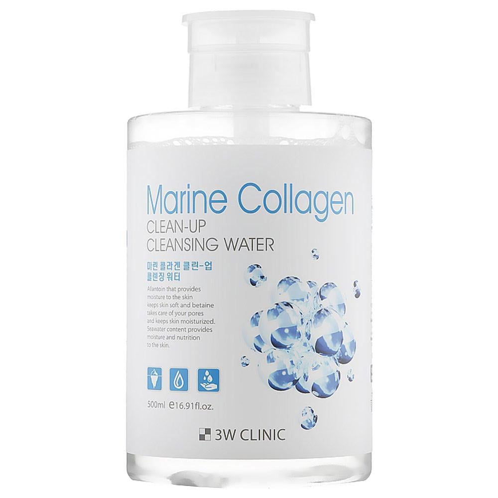 Вода міцелярна очищаюча 3W Clinic Marine Collagen Clean-Up Cleansing Water з морським колагеном 500 мл (2005776590)