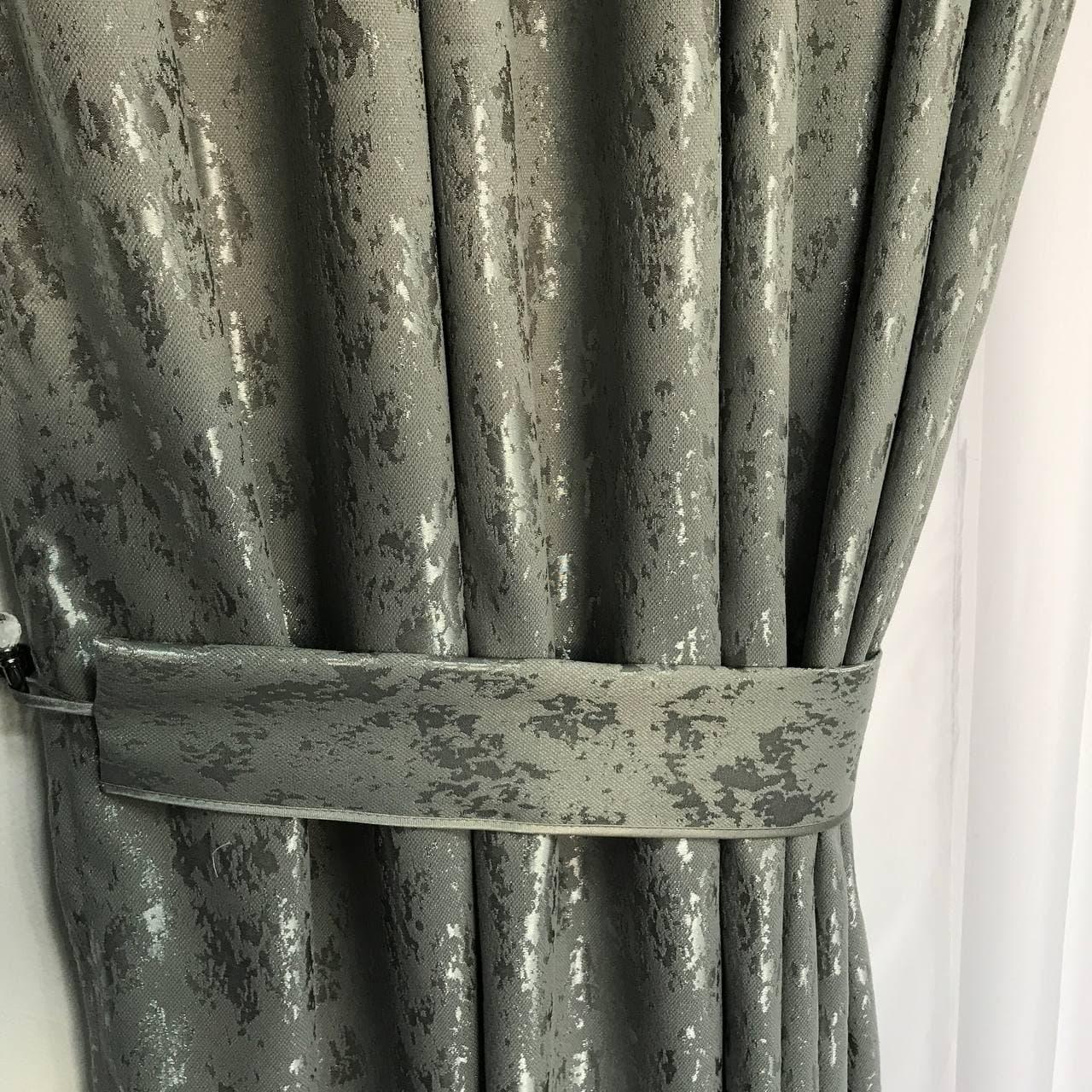 Готовые мраморные шторы ALBO 200x270 см 2 шт. Темно-серый (SH-M19-21) - фото 2