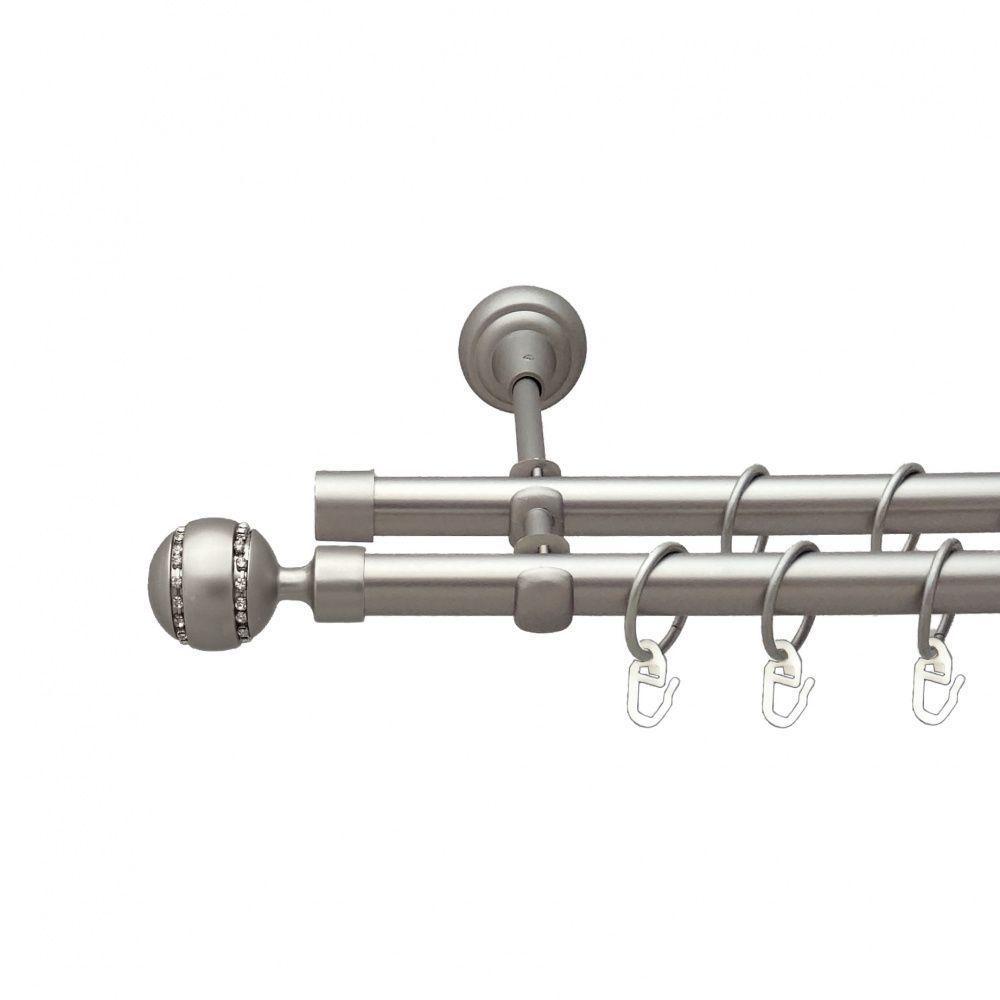 Карниз Orvit Аркадия двухрядный гладкий 19/19 мм 240 см Сатин (00-00015318)