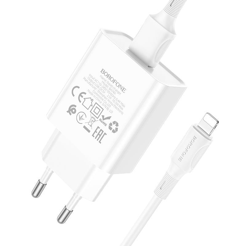 Зарядное устройство Borofone Lightning Cable Aspirer 1 USB 2,1 A (562196) - фото 5