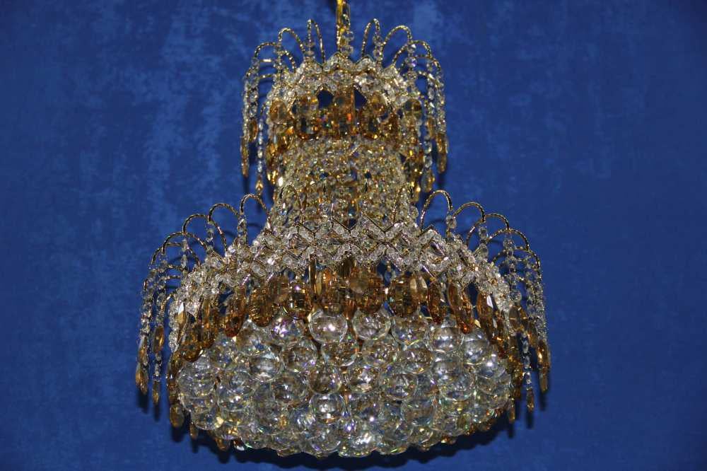 Хрустальная люстра L9815/450/10 FGD Золото/Желтый/Белый (AN000660)