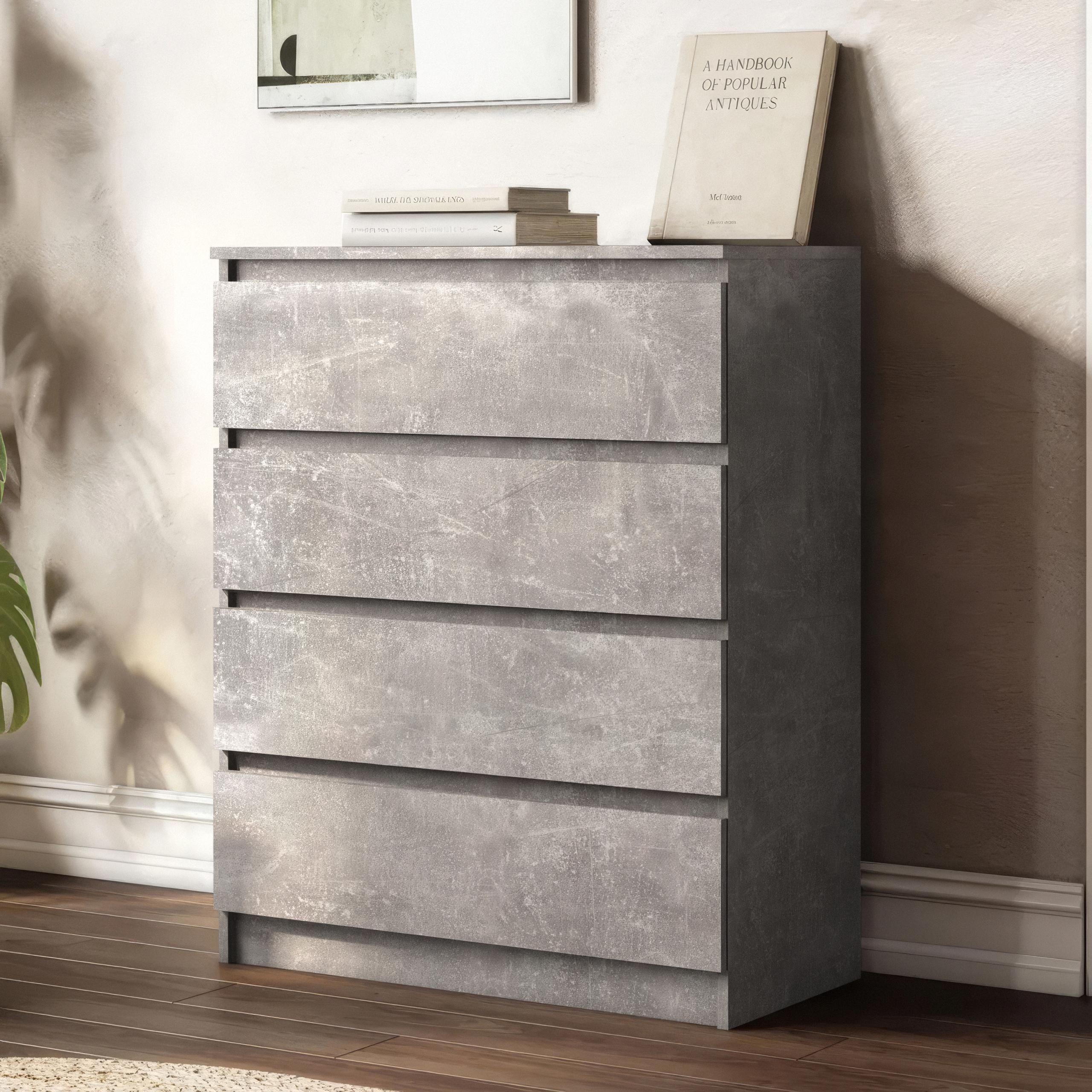 Комод на 4 ящика без ручек FT-215 800х400х1000 мм Бетон