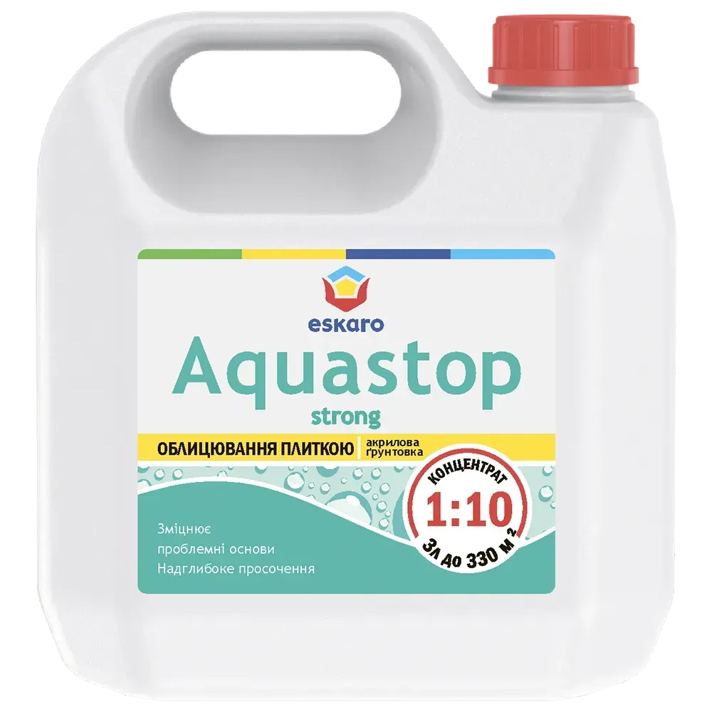 Грунт-концентрат укрепляющий 1:10 Eskaro AQUASTOP STRONG 3 л (2028273677)